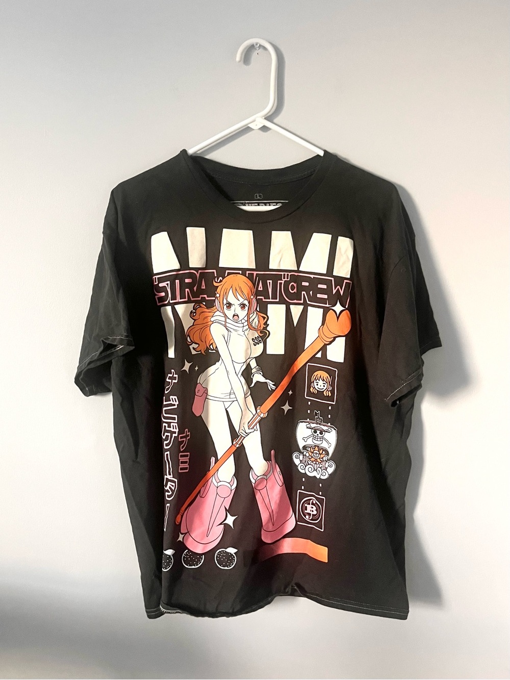 🎉One Piece anime japanese Nami short sleeved oversized shirt